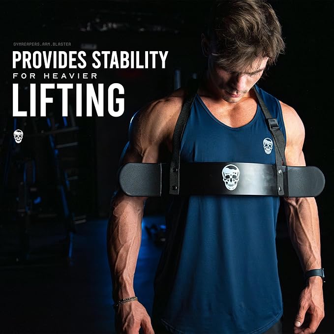 Gymreapers Bicep Arm Blaster -Thick Aluminum Support Bicep