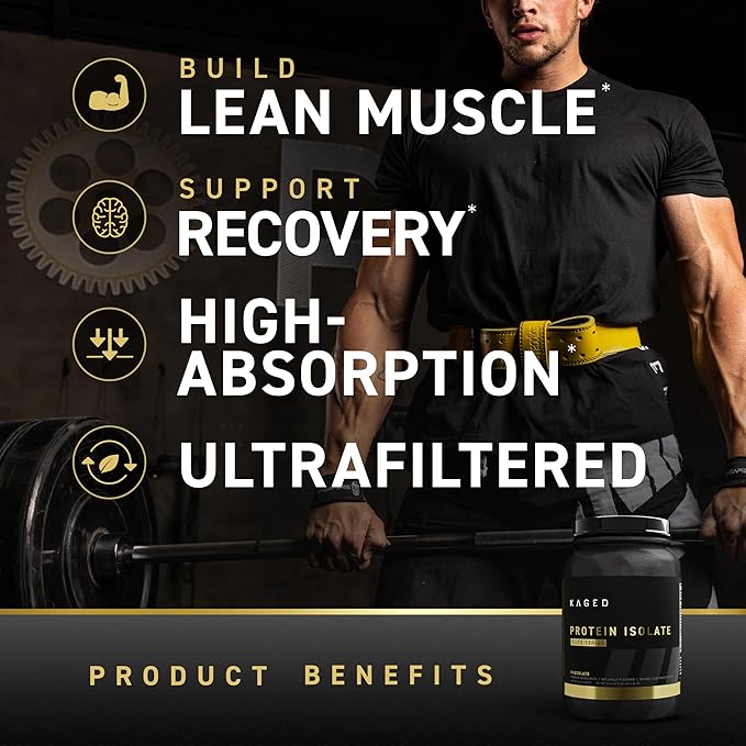 Kaged Protein Powder Elite: 100% Isolate Blend Whey, Casein, and Milk Protein Blend for Recovery and Muscle Building | Chocolate | 2lbs