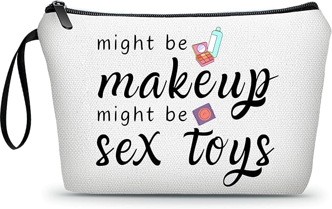 Funny Gifts for Women, Makeup Bag for Purse, Couple's Travel Cosmetic Bag, Womens Gifts for Christmas