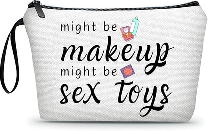 Funny Gifts for Women, Makeup Bag for Purse, Couple's Travel Cosmetic Bag, Womens Gifts for Christmas