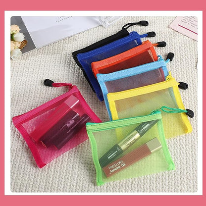 Nylon Mesh Zipper Cosmetic Bags lipstick bag,Mesh Makeup Pouches Travel Organizer Case for Purse Organizer,Makeup Travel Cases Pencil Case Travel Organizers