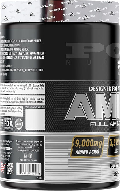 Amino 9 | Full Amino Acid Complex for Athletes & Bodybuilders | Nutraceutical Supplement for Enhanced Performance | 324 Tablets, 54 Servings