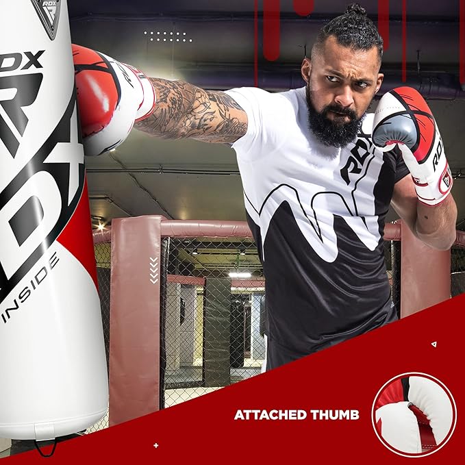 RDX Boxing Gloves EGO, Sparring Muay Thai Kickboxing MMA Heavy Training Mitts, Maya Hide Leather, Ventilated, Long Support, Punching Bag Workout Pads, Men Women Adult 8 10 12 14 16 oz