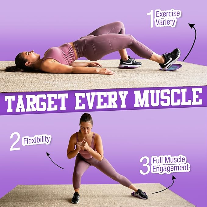 Gliding Discs for Working Out - Exercise Sliders 1 Pair, 4 Streaming