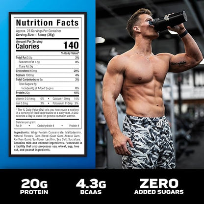 Muscletech Grass-Fed Whey Protein Powder (Deluxe Vanilla, 1.8LB) - Whey Protein Smoothie & Milk Shake Mix Supports Muscle Gain & Recovery - 20g of Whey Protein for Women & Men - Non-GMO & Gluten-Free
