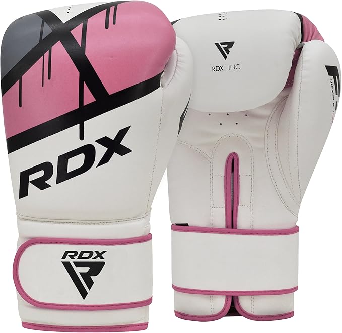 RDX Women Boxing Gloves for Training Muay Thai Maya Hide Leather Ladies Mitts for Fighting, Kickboxing, Sparring EGO Glove for Punch Bag, Focus Pads and Double End Ball Punching