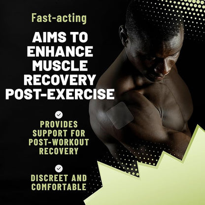 Post Workout Muscle Recovery Patches with Vitamin C - 36 Patches for Active Lifestyle Support, Helps Soothe and Refresh After Exercise, Convenient and Easy-to-Use for Men and Women