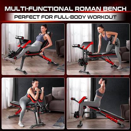 BODYRHYTHM Multifunctional Weight Bench with Leg Extension and
