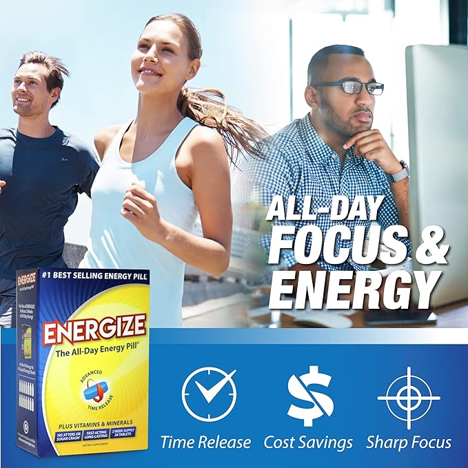 iSatori Energize Caffeine Pills - Fast Acting Energy Pill (28 Tablets)