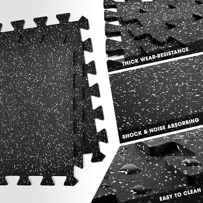 Yes4All Rubber Gym Flooring for Home Gym 0.56" Thick