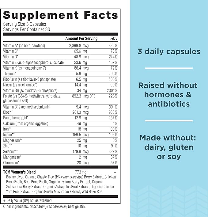 Ancient Nutrition Multivitamin for Women, Multi Women's, Vitamin D, C, B12, Zinc, Magnesium, Supports Healthy Immune System and Bone Health, 90 Ct