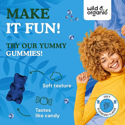 Wild & Organic L Glutathione Gummies - Reduced Glutathione 500mg for Antioxidant Support - Liver Cleanse Detox Supplement - 60 Vegan, Non-GMO, Pectin-Based Chews