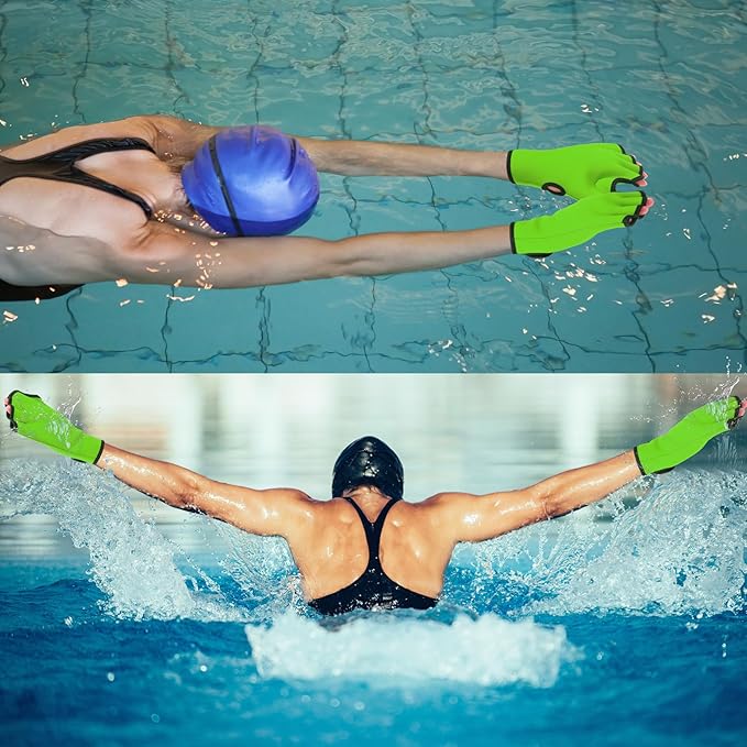 Water Aerobics Set for Aquatic Exercise 1 Pair Neoprene Swimming Glove 2 Pcs Foam Aquatic Dumbbells Water Weights Equipment Pool Resistance Fitness Equipment for Training Workouts