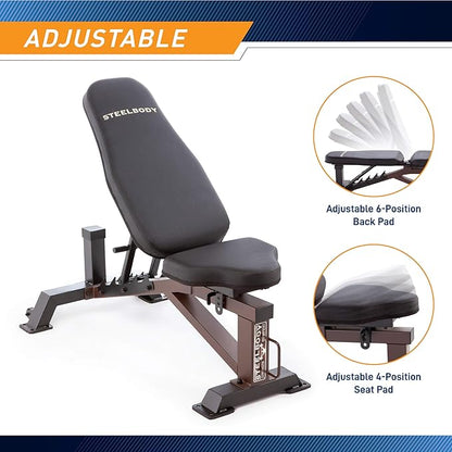Steelbody Deluxe Utility Weight Bench for Home Gym