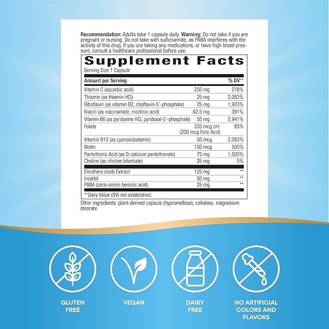 Nature's Way Premium Blend B-Stress Formula 100 vegan capsules