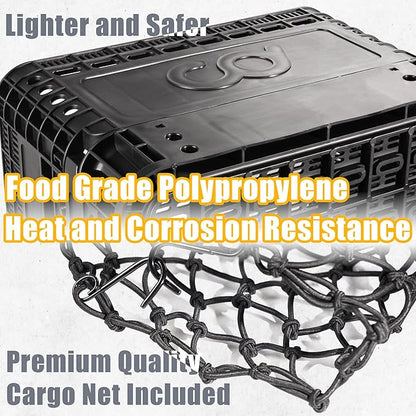 CyclingDeal Foldable Rear Bike Basket | Patented Design, Easy Install & Large Storage Capacity w/Cargo Net for Safety | Premium Quality, Durable Basket & Weather Resistant Rear Bike Rack Basket