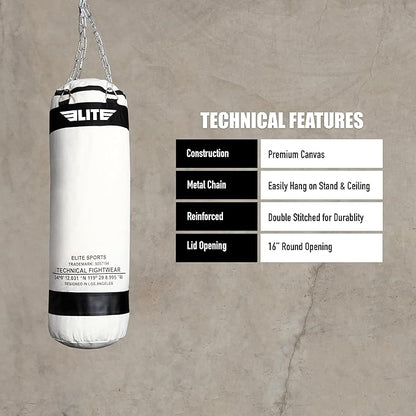 Canvas Punching Bags MMA Muay Thai Kickboxing Training Boxing Punching Bag with Chains - UNFILLED