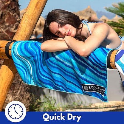 ECCOSOPHY Microfiber Beach Towel - Sand Free Towels 71x35 in