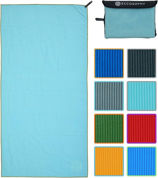 ECCOSOPHY Microfiber Gym Towel for Working Out - (40x20-Aqua)