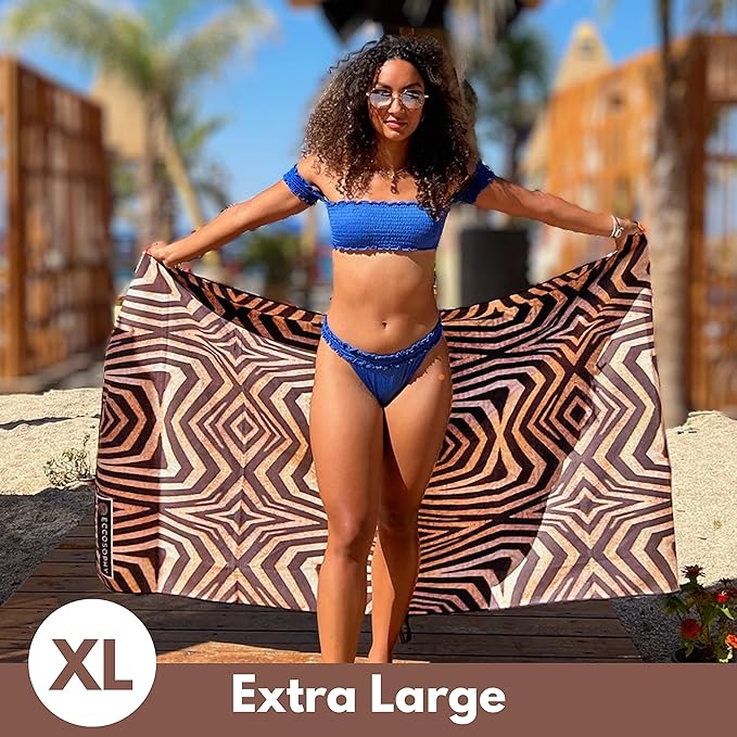 ECCOSOPHY Microfiber Beach Towel - Sand Free Towels 71x35 in