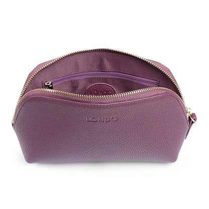 Genuine Leather Makeup Bag Cosmetic Pouch Travel Organizer Toiletry Clutch