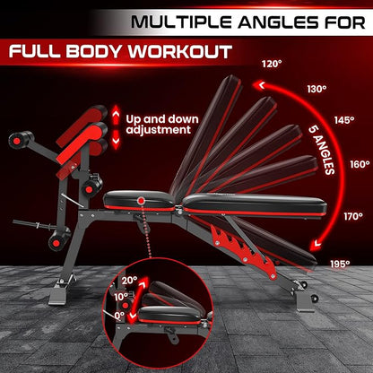 BODYRHYTHM Multifunctional Weight Bench with Leg Extension and