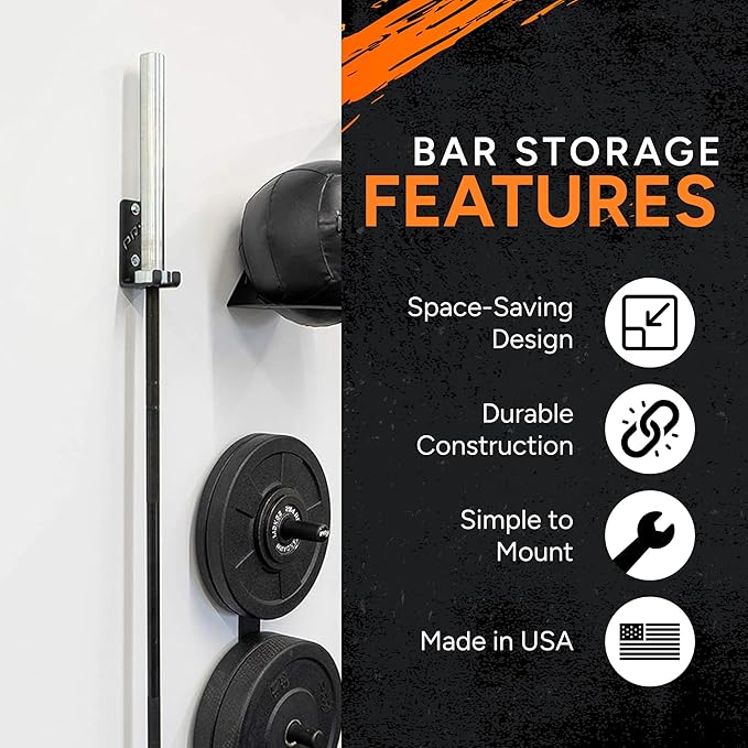 PRx Performance Wall-Mounted Barbell Rack - Space-Efficient Barbell