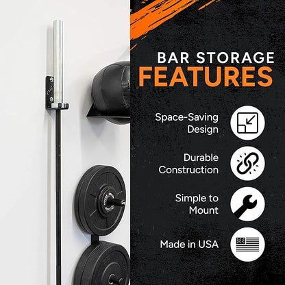 PRx Performance Wall-Mounted Barbell Rack - Space-Efficient Barbell