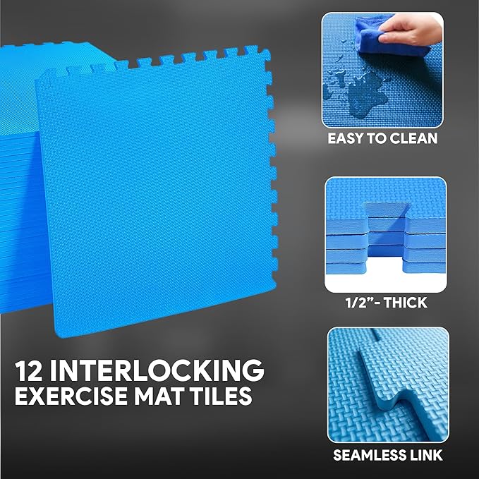BalanceFrom Puzzle Exercise Mat with EVA Foam Interlocking