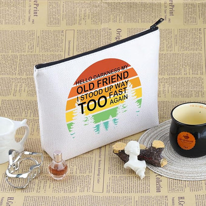 VAMSII POTS Awareness Gift Hello Darkness, My Old Friend Makeup Bag POTS Syndrome Fighter Warrior Cosmetic Bag Dysautonomia Awareness Gift (Hello Darkness My Old Friend M)