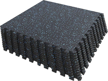 SUPERJARE 0.4 Inch Gym Flooring for Home Gym 12 Tiles 24" x 24" Workout (48 sqft)