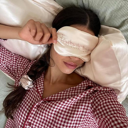 Holler & Glow Bedtime Basics Accessories Set, Limited Edition, Sleep Eye Mask, Silk Scrunchie, Hair Growth Scalp Massager, Satin Pillowcase, Beauty Sleep For Women & Mother’s, 4 Piece Gift Set