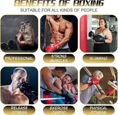 Standing Reflex Speed Bag with Thick Base, Adjustable Height & Reinforced Spring (Golden Black)