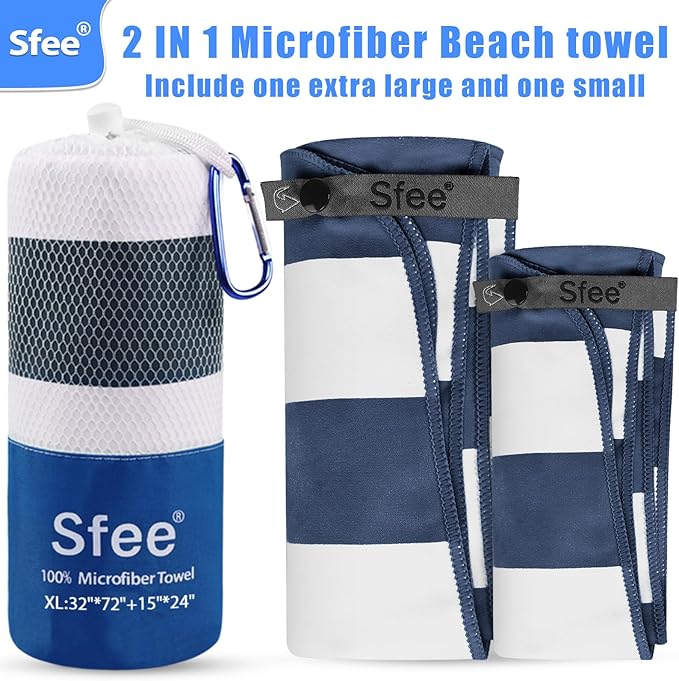 Sfee 2 in 1 Microfiber Oversized Beach Towel