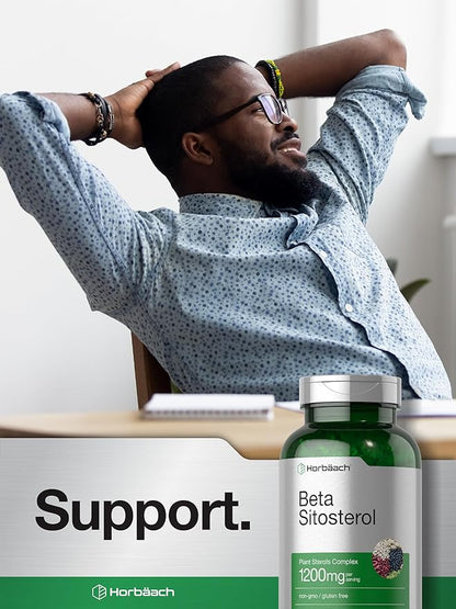 Horbäach Beta Sitosterol 1200mg | 240 Softgel Capsules | Mega Strength | Plant Sterols Complex | Non-GMO, Gluten Free Supplement
