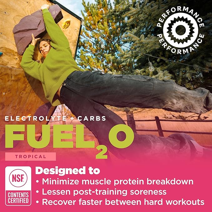 Gnarly Nutrition Fuel2O Electrolyte Powder Packs - Fuel 2O Endurance Nutrition, Electrolyte Solution, Fuel, Replenishment, and Recovery - Tropical, 10-Pack