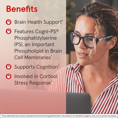 Jarrow Formulas PS100 Phosphatidylserine 100 mg, Dietary Supplement for Brain Health and Cognition Support, 30 Softgels, 10-30 Day Supply, Pack of 12