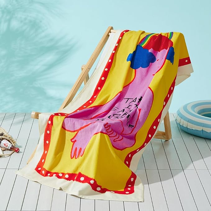 Bedsure U Series 100% Cotton Beach Towel 35"x70"