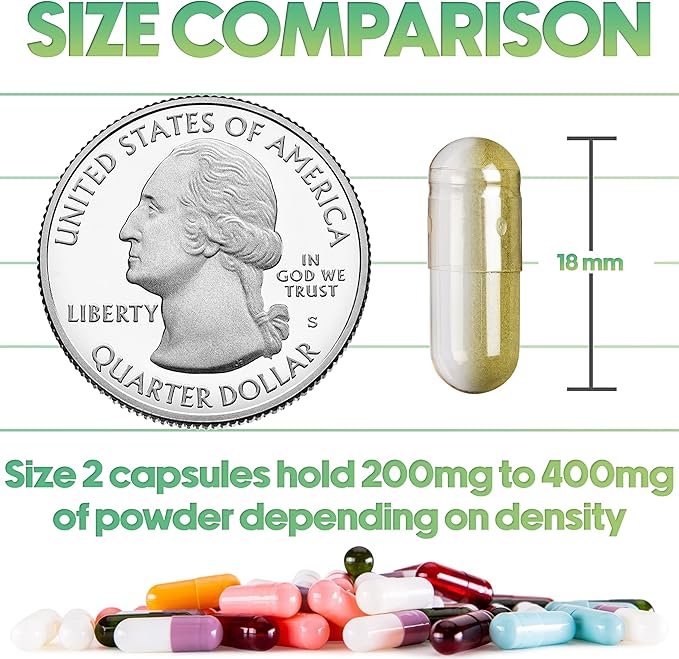 XPRS Nutra Vegan Size 2 Separated Capsules - 1000 Count Premium Empty Capsules Separated in Bags - Clear Empty Capsules - Separated Empty Capsules - Pill Capsules Empty for DIY Supplement Filling
