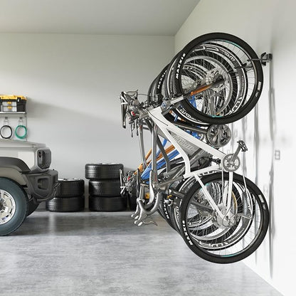 monTEK Enhanced Garage Bike Rack, Adjustable 6 Bike Hangers for Garage, Equipped with 78.5in Extended Rail to Accommodate Various Bicycle Sizes, Heavy-Duty Steel Bike Wall Mount, Max Capacity 330 lbs