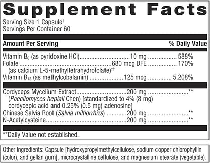 Metagenics Renagen DTX - Healthy Kidney Detoxification* - for Heart Health* - with Vitamin B6, Folate, Vitamin B12 & Cordyceps - Nutritional Supplement - Non-GMO - Gluten-Free - 60 Capsules