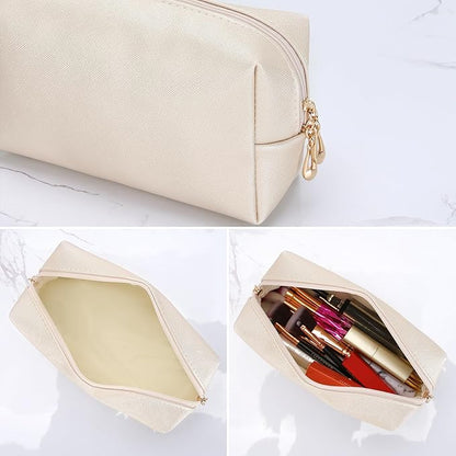 HAOGUAGUA Makeup Bag Pouch Purse Organizer Waterproof Travel Cosmetic Organizer for Women Girl Medium Size (Shell gold-1pcs)