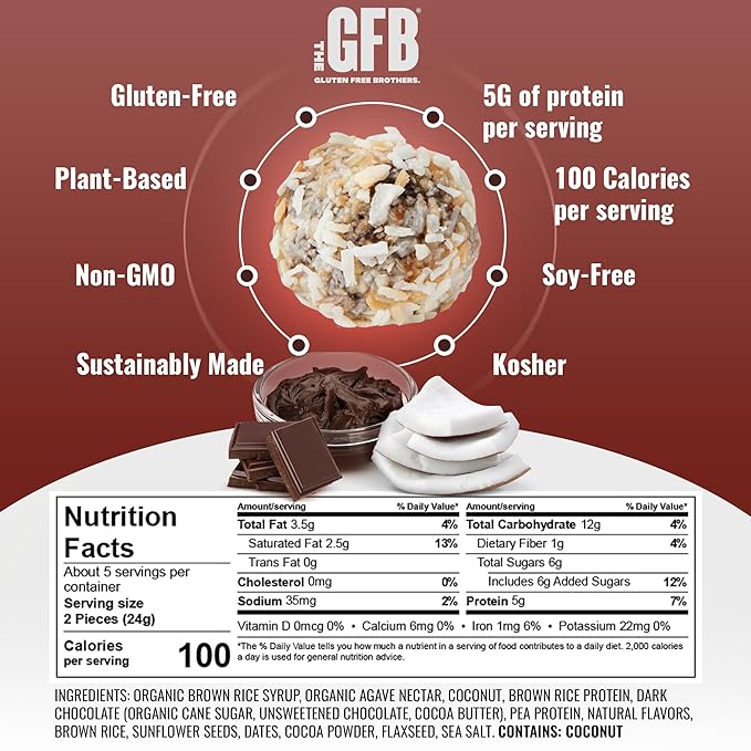 The Gluten Free Brothers Gluten Free Protein Bites Variety Pack – Non GMO, Soy Free, Vegan – Snack Size Plant Based Protein Energy Balls, 4 oz (4 Count)