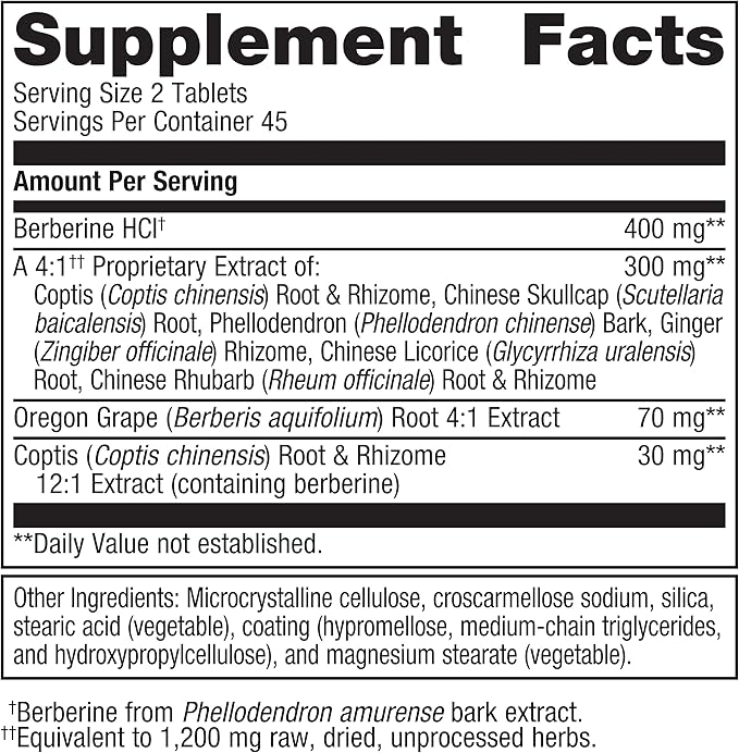 Metagenics CandiBactin-BR - Concentrated Berberine for Intestinal Support* - with Berberine, Oregon Grape & Coptis Root Extract - Gut Health Supplements* - Gluten-Free - Vegetarian - 90 Tablets