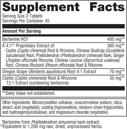 Metagenics CandiBactin-BR - Concentrated Berberine for Intestinal Support* - with Berberine, Oregon Grape & Coptis Root Extract - Gut Health Supplements* - Gluten-Free - Vegetarian - 90 Tablets