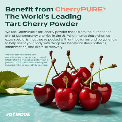 JOYMODE Sleep Aid Supplement for Adults (60 ct) with L Theanine, Melatonin & 125mg Magnesium Glycinate, 500mg Tart Cherry Extract from CherryPURE for Sleep Support