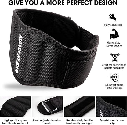 MANUEKLEAR Gym Weight Lifting Belt Weight Lifting Workout 7.5inch -