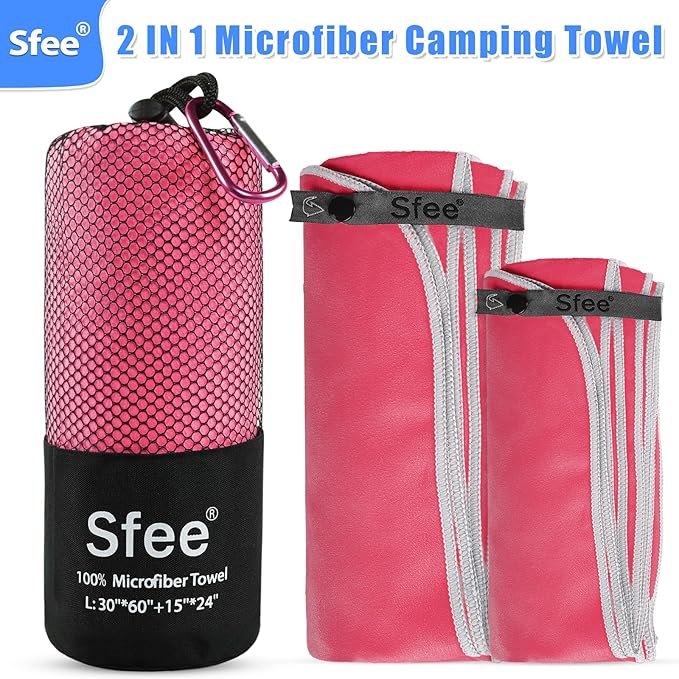 Sfee 2 Pack Microfiber Travel Towel