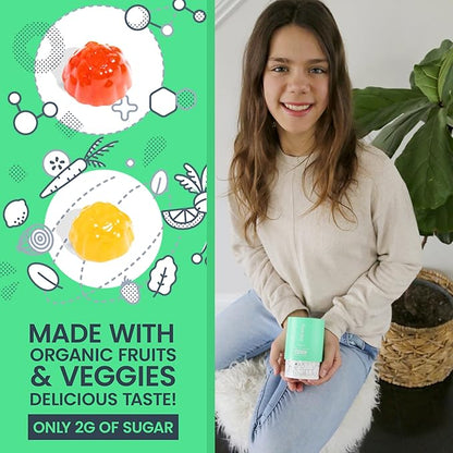 FIRST DAY Teens Daily Multivitamin + Tribiotic Gummies – Vitamin A, D3, B6, B12, C, Pre+, Post+, Probiotics & More to Support Growth, Brain Function, Immunity, Digestion – Low Sugar – 30 Day Supply