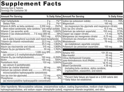 Metagenics Multigenics Intensive Care - Multivitamin - Dietary Supplements for Everyday - with Iron, Quercetin, Beta-Carotene, Ascorbic Acid & More - Non-GMO - Gluten-Free - 180 Tablets